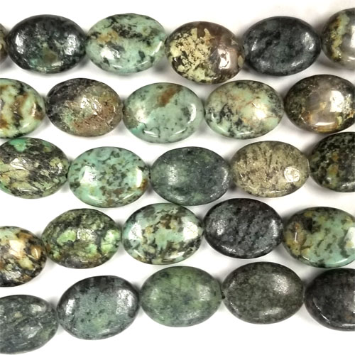 AFRICAN TURQUOISE FLAT OVAL 13X18MM (B)
